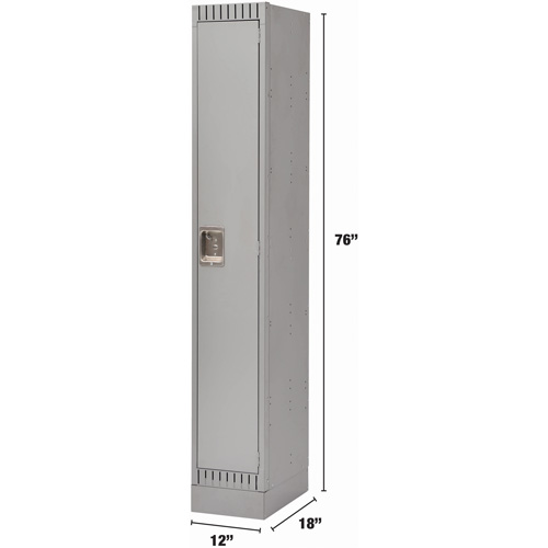 Lockers, 12" x 18" x 76", Steel, Grey, Knocked Down Equipment World