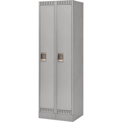 Lockers, Bank of 2, 24" x 18" x 76", Steel, Grey, Knocked Down Equipment World