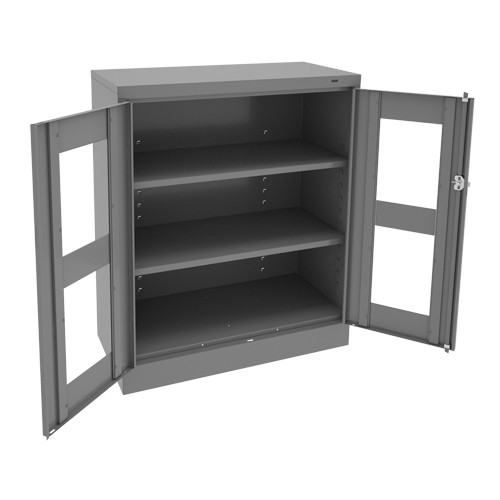 C-Thru Counter High Cabinet, Steel, 2 Shelves, 42" H x 36" W x 18" D Equipment World