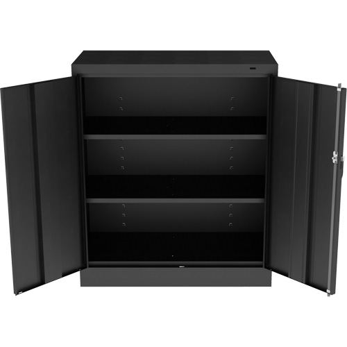Armoire standard &agrave; hauteur de comptoir, Acier, 2 Tablettes, 42" h x 36" la x 18" P, Noir Equipment World