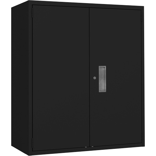 Lo-Boy Storage Cabinet, Steel, 2 Shelves, 42" H x 36" W x 18" D, Black Equipment World