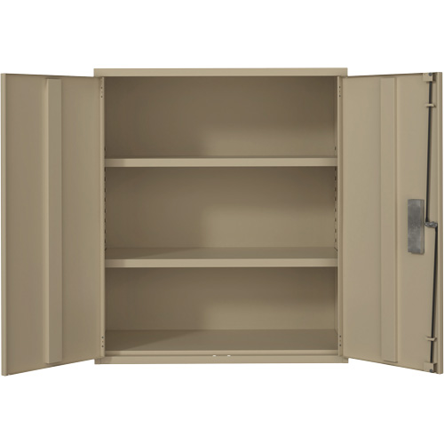 Lo-Boy Storage Cabinet, Steel, 2 Shelves, 40" H x 36" W x 18" D, Beige Equipment World
