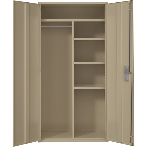 Armoire de rangements combin&eacute;s, Acier, 6 Tablettes, 72" h x 36" la x 18" P, Beige Equipment World