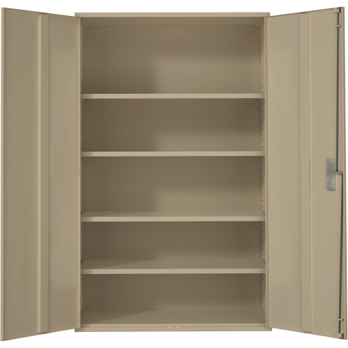 Armoire de rangement Hi-Boy tr&egrave;s large, Acier, 4 Tablettes, 72" h x 48" la x 24" P, Beige Equipment World