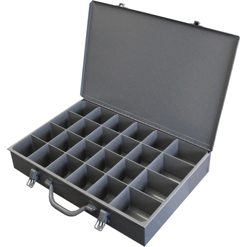 Steel Scoop Compartment Boxes, 17.875" W x 12" D x 3" H, 24 Compartments Equipment World