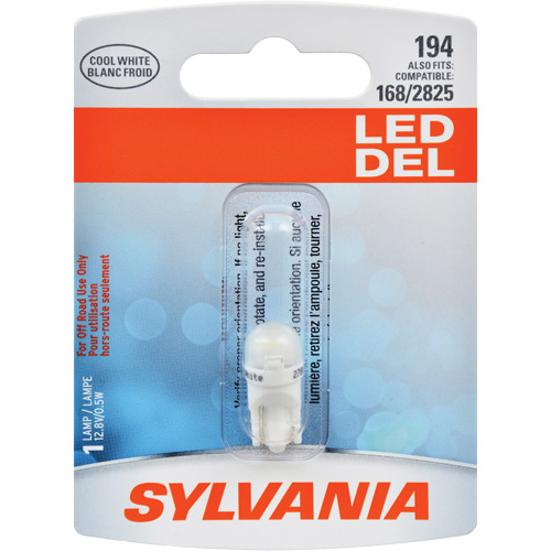 194 Mini Automotive Bulb, LED, 0.5 W/12.8 W, White Equipment World