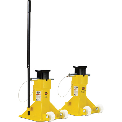 EZ-Wheel Jack Stand, Locking Pin, 22 Tons Capacity, 13-1/2" - 20" H Equipment World