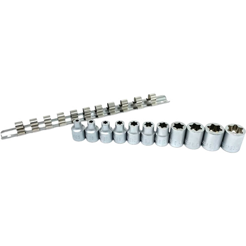 Flat-Cut E-"Star" Socket Set, 11 Pieces, 3/8" Drive Size Equipment World