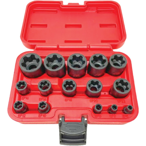 EP "Star" Plus Socket Set, 15 Pieces, 1/4"/3/8"/1/2" Drive Size Equipment World