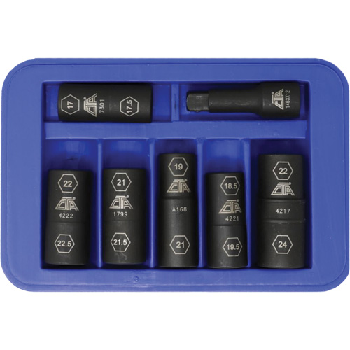 Half Metric Flip Socket Set, 7 Pcs, Impact, 1/2" Drive Size, Deep Equipment World