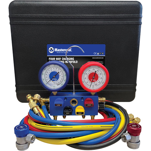 Ensemble de jauge &agrave; collecteur en aluminium 4 voies R134A Equipment World