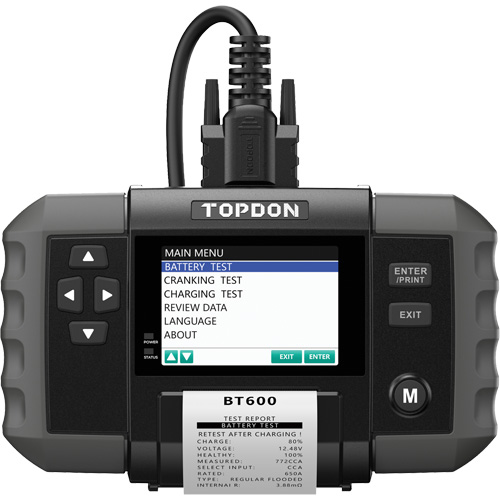 BT600 12V Battery & 12V/24V System Tester with Built-in Printer Equipment World