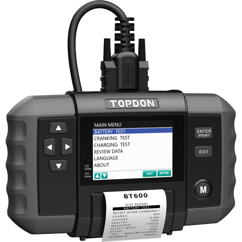 BT600 12V Battery & 12V/24V System Tester with Built-in Printer Equipment World