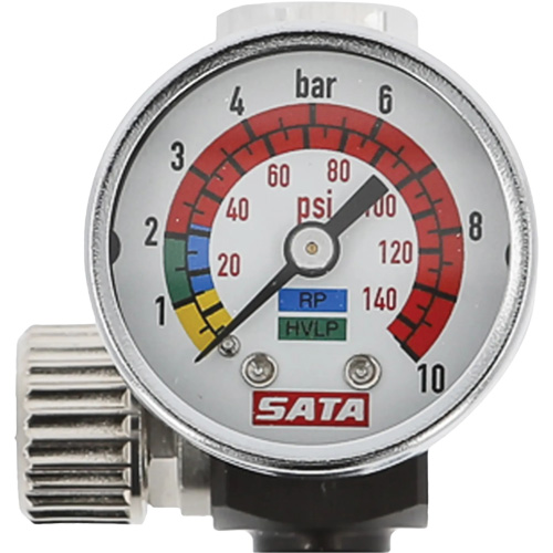 Microm&egrave;tre d'air avec manom&egrave;tre, 1/4" (filetage m&acirc;le) et G 1/4" (filetage femelle) Equipment World