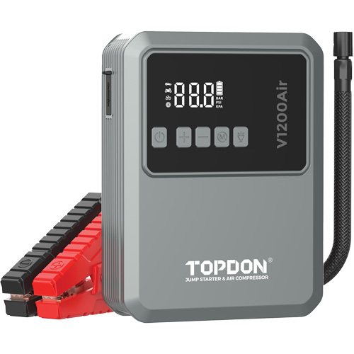 V1200Air 2-en-1: d&eacute;marreur de secours de 1200 A de pointe et gonfleur de pneus Equipment World