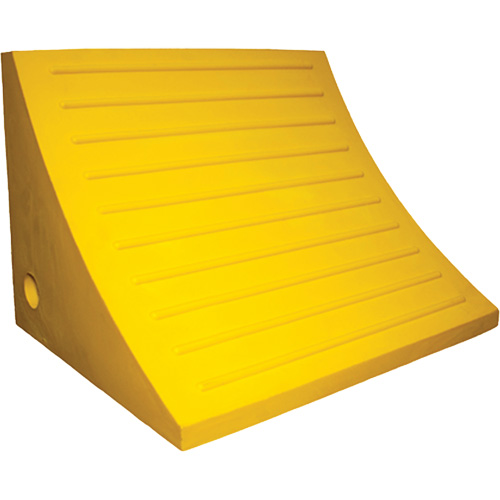 Wheel Chock, Polyurethane, Yellow, 15-1/4" W x 12-1/8" D x 10-3/4" H Equipment World