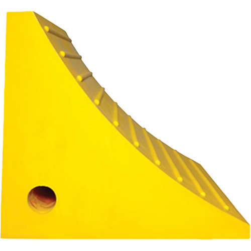 Wheel Chock, Polyurethane, Yellow, 15-1/4" W x 12-1/8" D x 10-3/4" H Equipment World