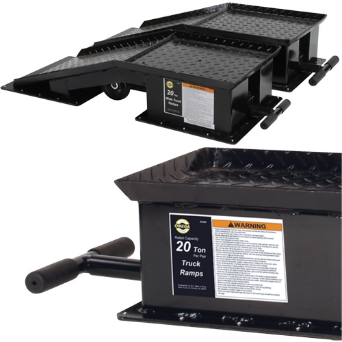 Rampes pour camions lourds avec longue poign&eacute;e en T, Capacit&eacute; 40 000 lb, 45" lo, 13-1/2" la, Hauteur de 9-19/50" Equipment World