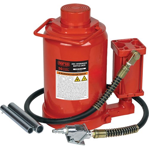 Standard Height Bottle Jack, 50 Ton(s), Air Hydraulic, 19" Raised Height Equipment World
