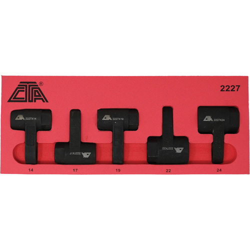 Exhaust Gas Sensor Socket Set, 5 Pieces, 1/2" Drive Size Equipment World