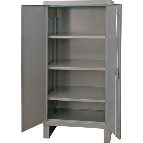 Extra Heavy-Duty Cabinet, Steel, 3 Shelves, 66" H x 36" W x 24" D, Grey Equipment World