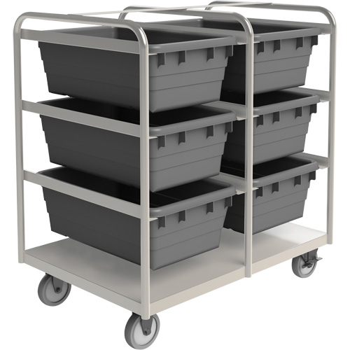 Mobile Tub Rack, Double-sided, 6 bins, 26" W x 36" D x 42" H Equipment World