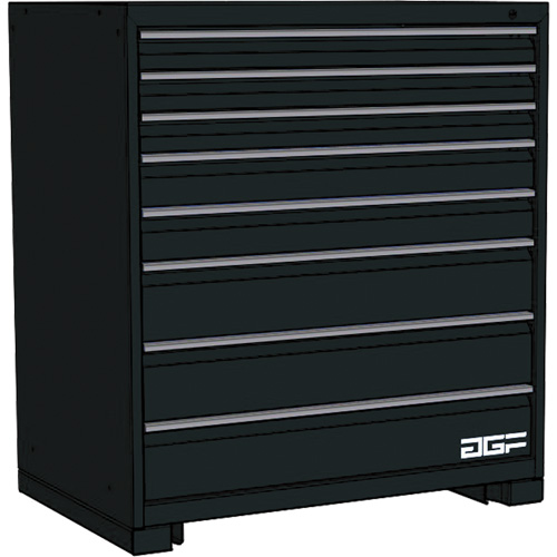 Modular Drawer Cabinet, 8 Drawers, 60" W x 28" D x 40" H, Black Equipment World
