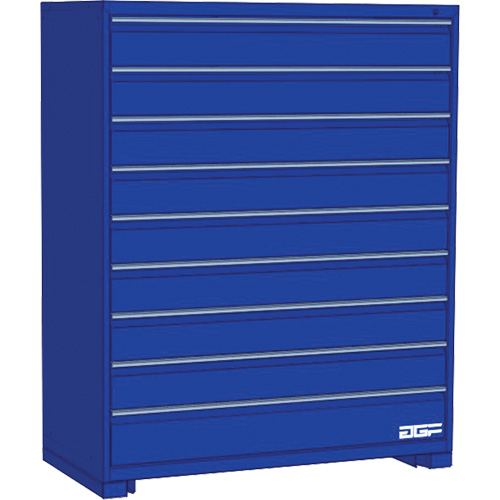 Modular Drawer Cabinet, 9 Drawers, 36" W x 28" D x 60" H, Blue Equipment World