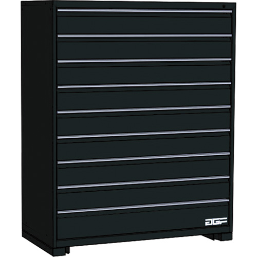 Modular Drawer Cabinet, 9 Drawers, 36" W x 28" D x 60" H, Black Equipment World
