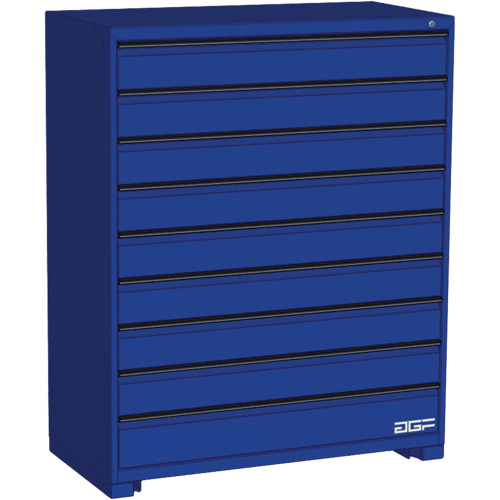 Modular Drawer Cabinet, 9 Drawers, 48" W x 24" D x 60" H, Blue Equipment World