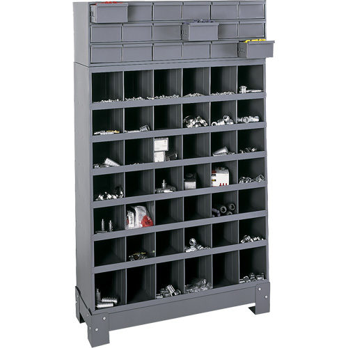 Unit&eacute; de stockage modulaire pour petites pi&egrave;ces, Acier, 18 tiroirs, 33-3/4" x 12-1/4" x 58-5/8", Gris Equipment World