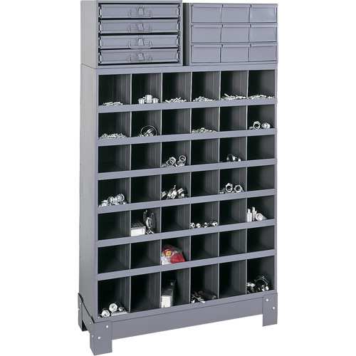 Unit&eacute; de stockage modulaire pour petites pi&egrave;ces, Acier, 13 tiroirs, 33-3/4" x 12-1/4" x 59", Gris Equipment World