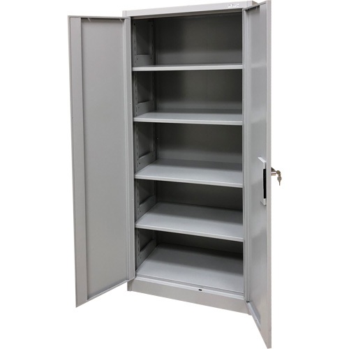 Armoire de rangement, Acier, 4 Tablettes, 66" h x 30" la x 15" P, Gris Equipment World