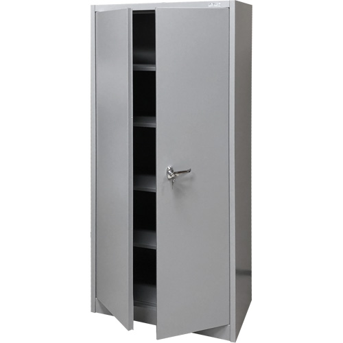 Armoire de rangement, Acier, 4 Tablettes, 66" h x 30" la x 15" P, Gris Equipment World