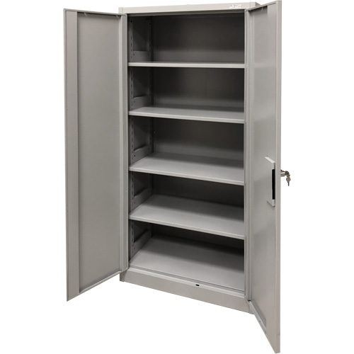 Armoire de rangement, Acier, 4 Tablettes, 78" h x 36" la x 24" P, Gris Equipment World