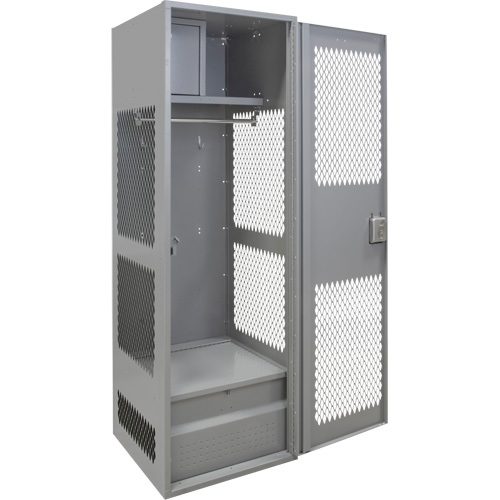 Gear Locker with Door, Steel, 24" W x 24" D x 72" H, Grey Equipment World