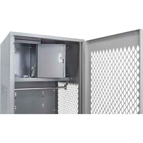 Gear Locker with Door, Steel, 24" W x 24" D x 72" H, Grey Equipment World