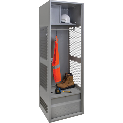 Gear Locker, Steel, 24" W x 24" D x 72" H, Grey Equipment World