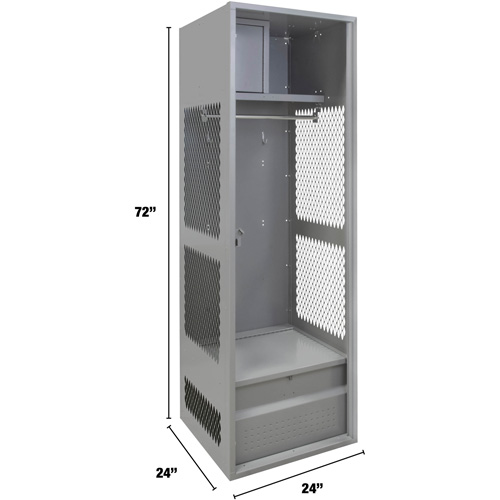 Gear Locker, Steel, 24" W x 24" D x 72" H, Grey Equipment World