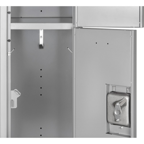 Lockers, 3 -tier, 12" x 18" x 82", Steel, Grey, Knocked Down Equipment World
