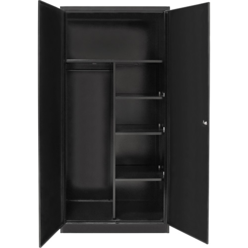 Combination Storage Cabinet, 36" W x 18" D x 72" H, Black Equipment World