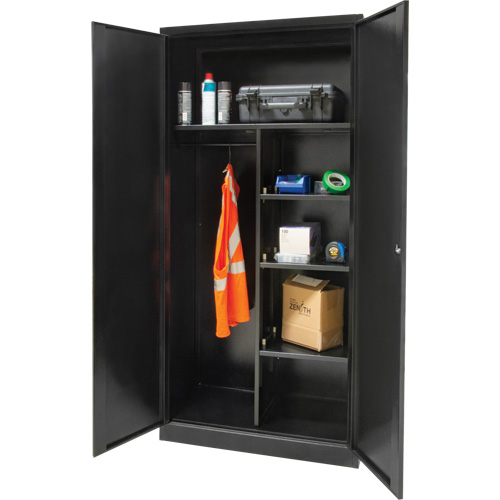 Combination Storage Cabinet, 36" W x 18" D x 72" H, Black Equipment World