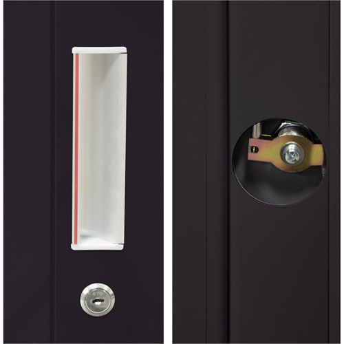 Combination Storage Cabinet, 36" W x 18" D x 72" H, Black Equipment World