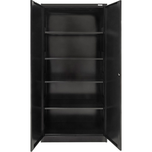 Armoire de rangement Hi-Boy, Acier, 4 Tablettes, 72" h x 36" la x 18" P, Noir Equipment World