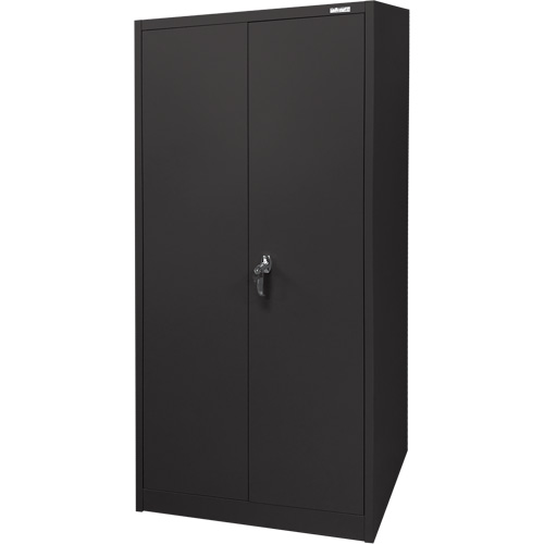 Armoire d'entreposage, Acier, 4 Tablettes, 66" h x 30" la x 15" P, Noir Equipment World
