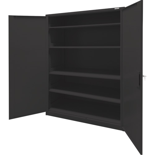 Armoire d'entreposage, Acier, 4 Tablettes, 78" h x 48" la x 24" P, Noir Equipment World