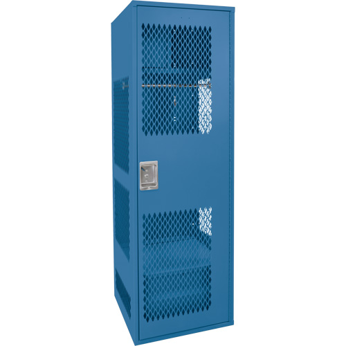 Gear Locker with Door, Steel, 24" W x 18" D x 72" H, Dark Blue Equipment World