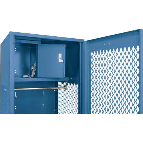Gear Locker with Door, Steel, 24" W x 18" D x 72" H, Dark Blue Equipment World
