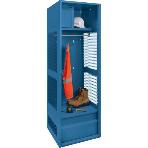 Gear Locker, Steel, 24" W x 18" D x 72" H, Dark Blue Equipment World