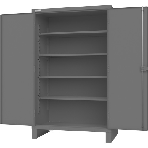 Armoire avec portes encastr&eacute;es en panneau perfor&eacute;, Acier, 4 Tablettes, 78" h x 48" la x 30" P, Gris Equipment World